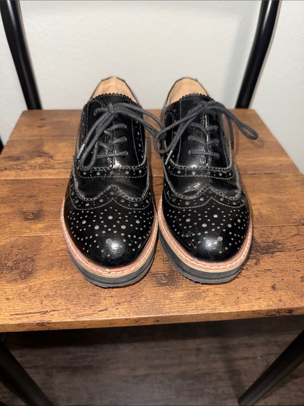 Women’s- Madden Girl black lace up shoes
